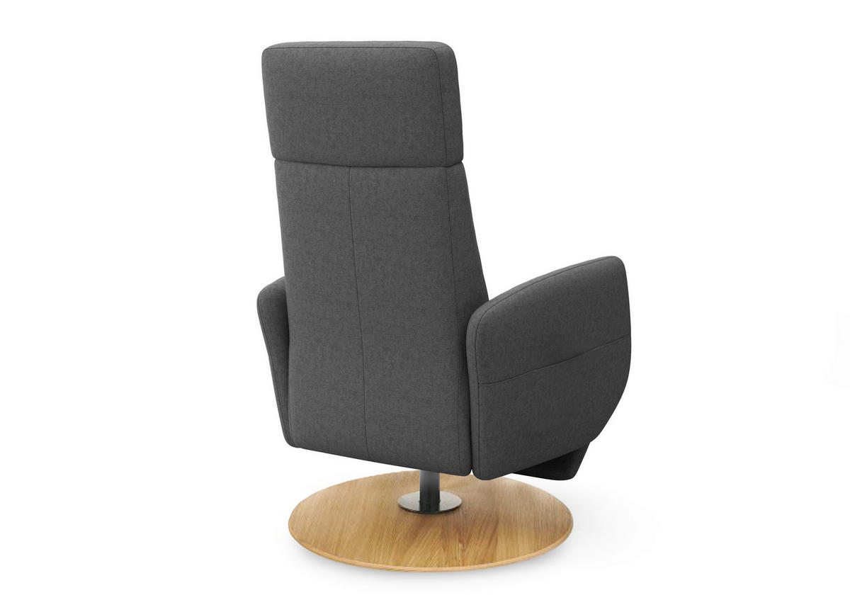 RELAXSESSEL in Textil Dunkelgrau  - Eichefarben/Dunkelgrau, KONVENTIONELL, Holz/Textil (71/110/82cm) - Sit & More