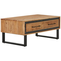 SOFFBORD i trä, metall, sten 110/45/60 cm  - svart/akaciefärgad, Lifestyle, metall/trä (110/45/60cm) - MID.YOU