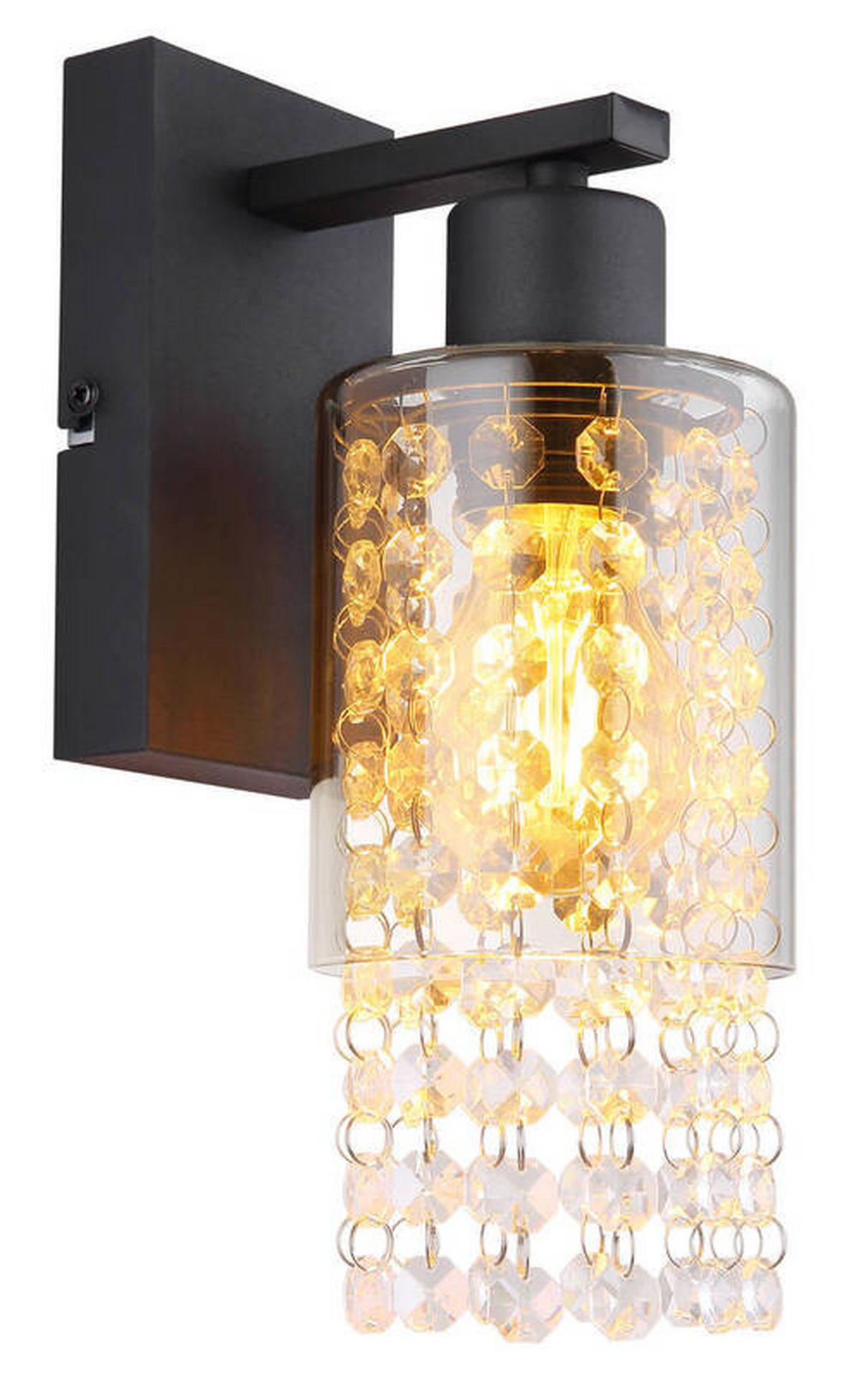 Aplică De Perete - străveziu/negru, Konventionell, sticlă/metal (10/15/27cm) - Globo