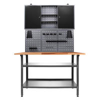 WERKBANKSET 120/205/60 cm  - Anthrazit/Grau, Basics, Holz/Metall (120/205/60cm)