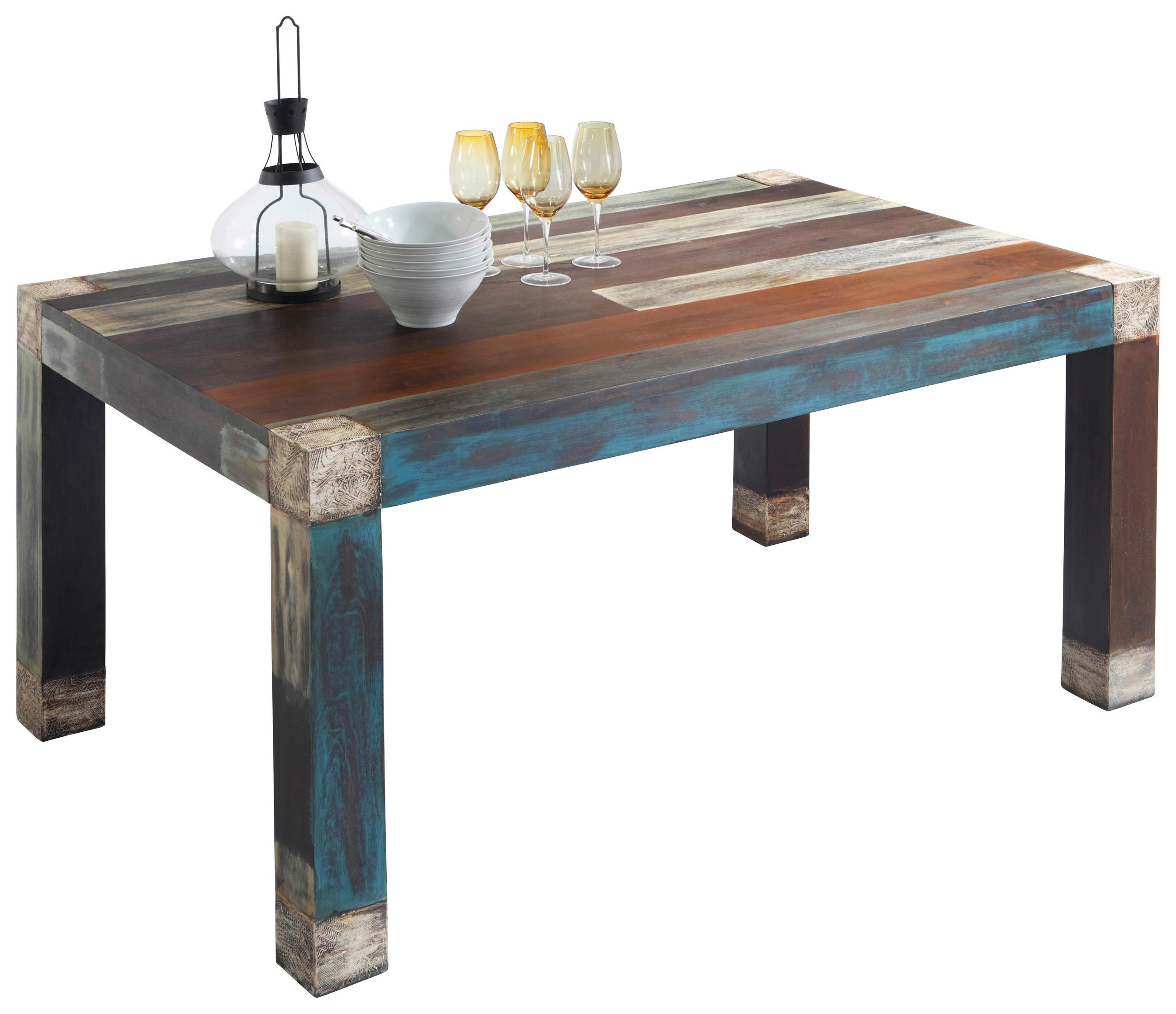 E-shop Livetastic JEDÁLENSKÝ STÔL, akácia, mangové drevo, viacfarebná, 160/100/77 cm