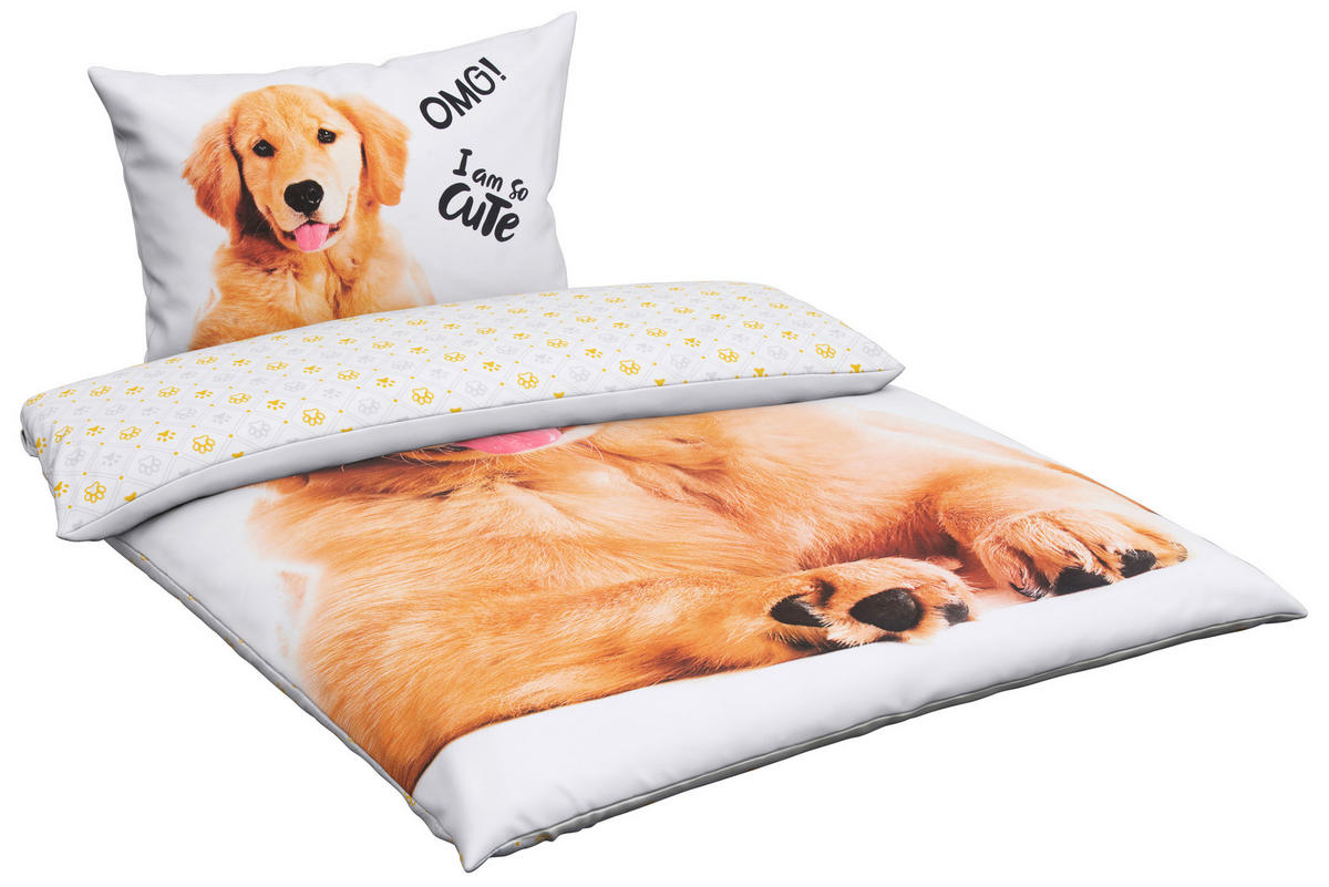 DJEČJA POSTELJINA 140/200 cm  DOG  - višebojno, Konvencionalno, tekstil (140/200cm)