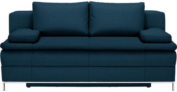 BOXSPRINGSOFA in Petrol - Chromfarben/Petrol, Design, Textil/Metall (200/93/107cm) - Novel
