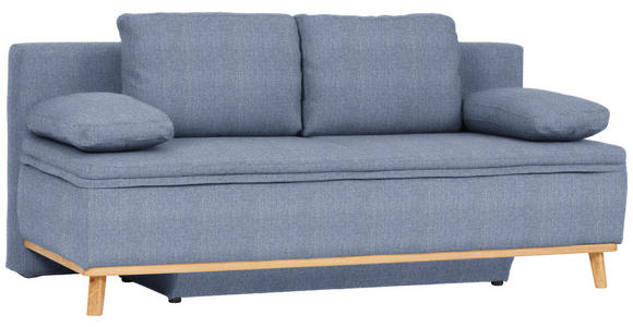 SCHLAFSOFA in Blau - Blau/Naturfarben, KONVENTIONELL, Holz/Textil (203/95/96cm) - Venda
