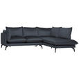 ECKSOFA Anthrazit Samt  - Anthrazit/Schwarz, Design, Textil/Metall (241/200cm) - Carryhome