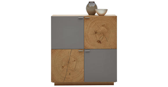 HIGHBOARD 112/120/38 cm - Eichefarben/Walnussfarben, KONVENTIONELL, Holz/Metall (112/120/38cm) - Voleo