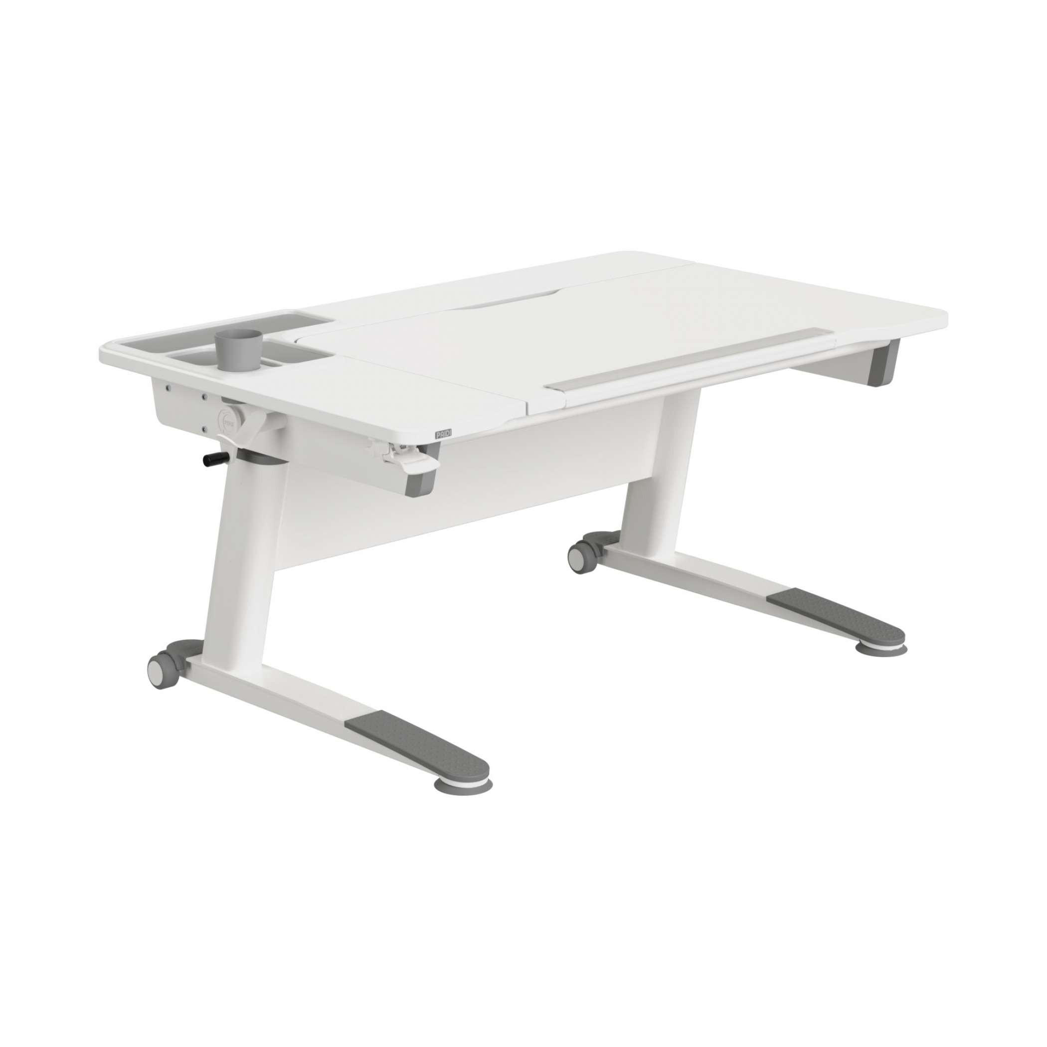 IFJÚSÁGI ÍRÓASZTAL  - ezüst/fehér, Basics, faalapú anyag/fém (120/75,3/54-76cm) - Paidi