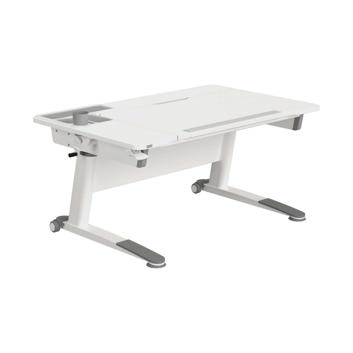 IFJÚSÁGI ÍRÓASZTAL  - ezüst/fehér, Basics, faalapú anyag/fém (120/75,3/54-76cm) - Paidi