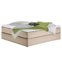BOXSPRINGBETT 200/220 cm  in Beige  - Beige/Schwarz, Design, Textil (200/220cm) - home24