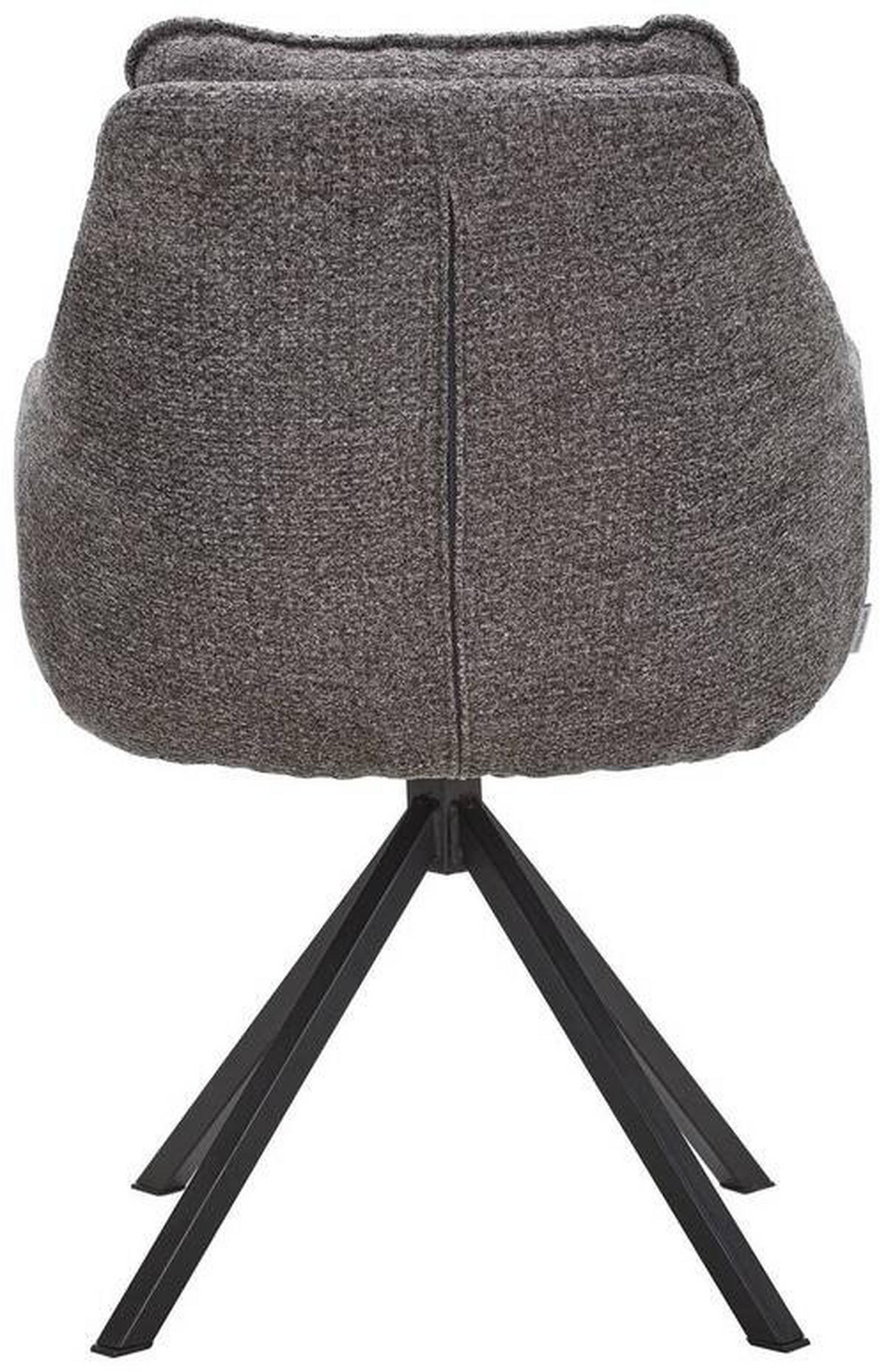 ARMLEHNSTUHL  in Stahl Chenille  - Anthrazit/Schwarz, KONVENTIONELL, Textil/Metall (59/86/69,5cm) - Linea Natura