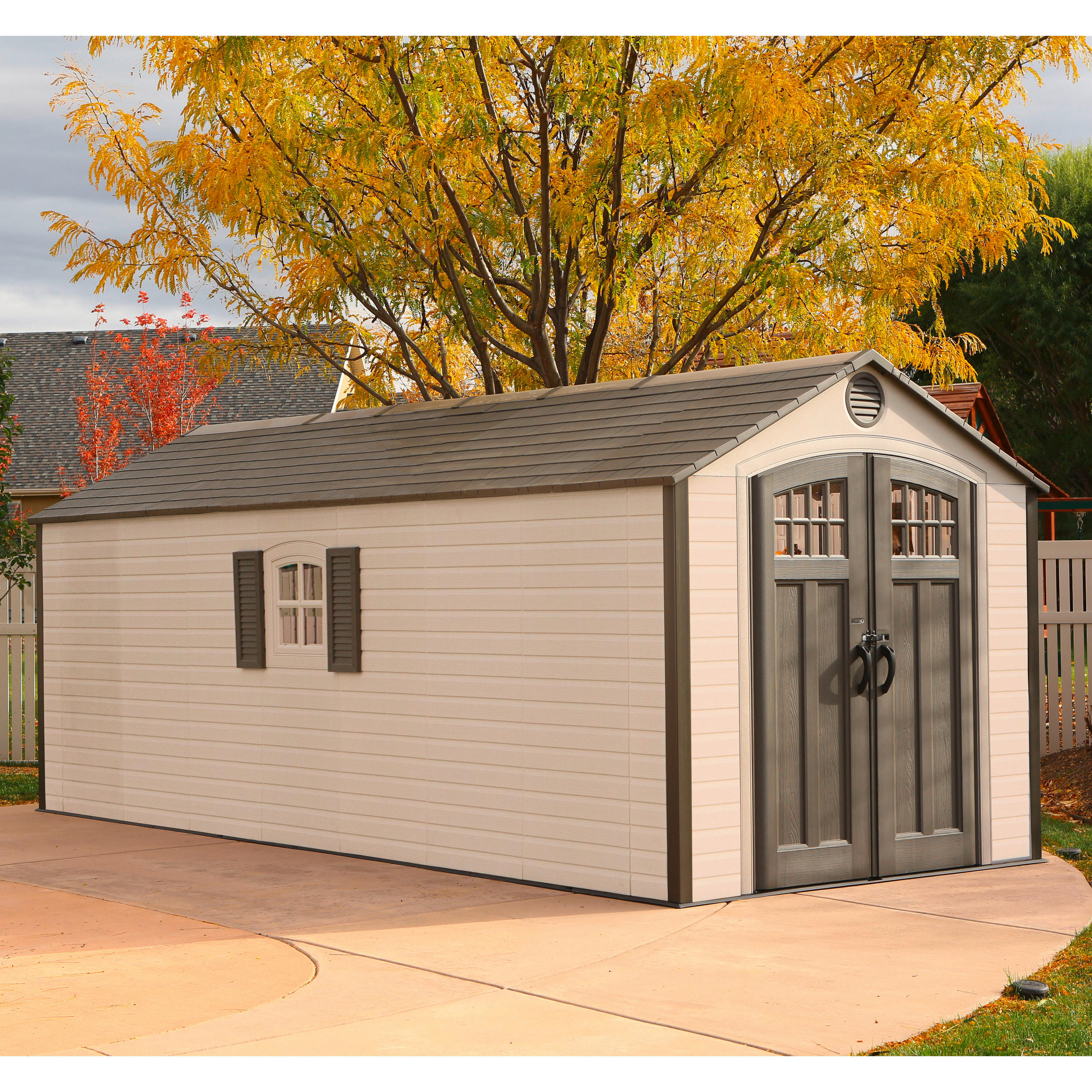 GERÄTEHAUS 244/244/609 cm  - Grau, Basics, Kunststoff (244/244/609cm) - Ambia Garden