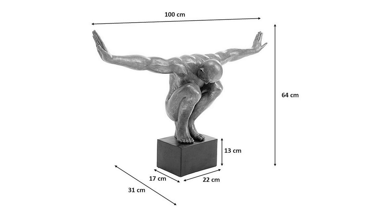 SKULPTUR - Silberfarben/Schwarz, Design, Kunststoff (100/64/31cm) - Kare-Design