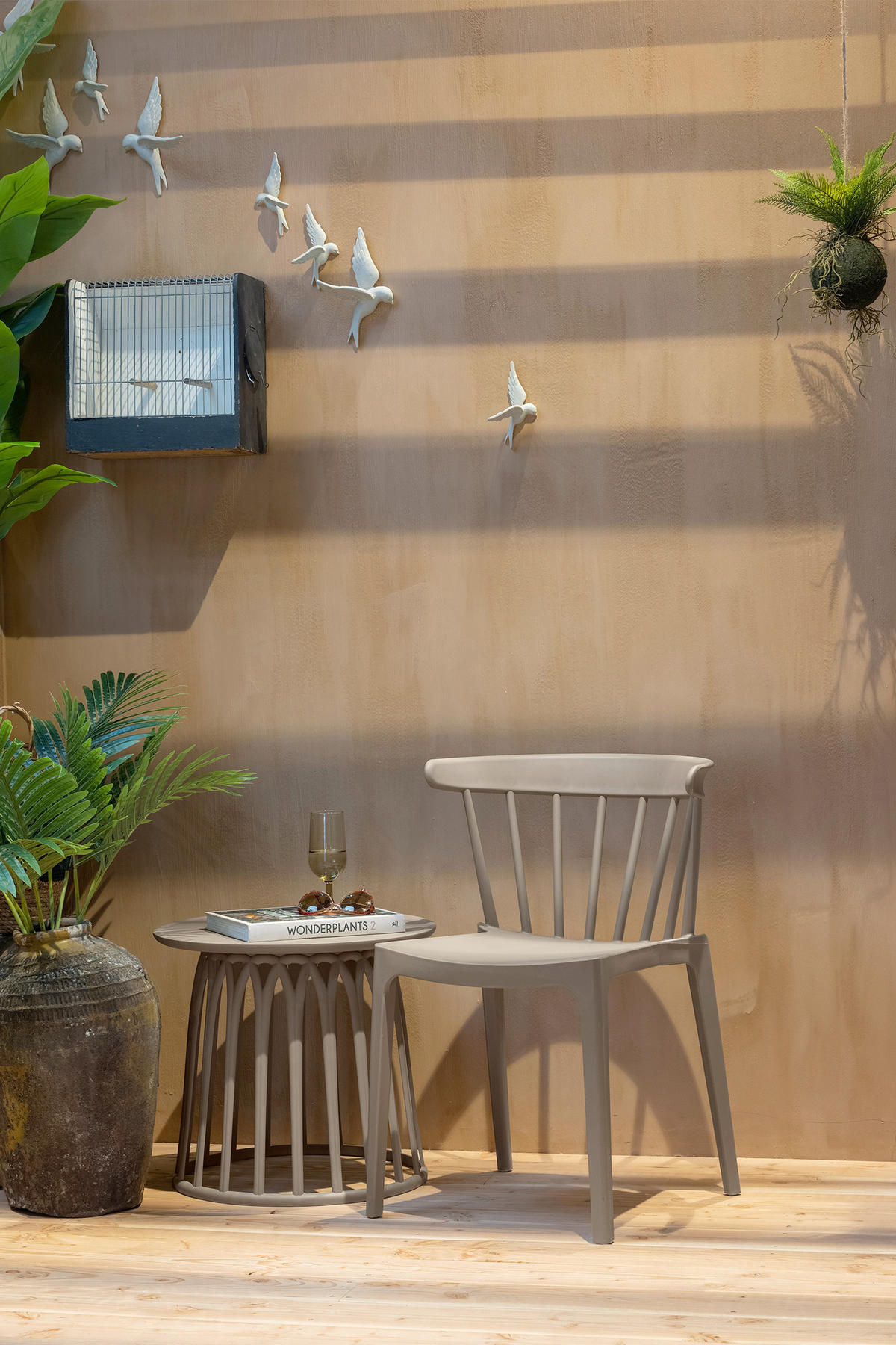 GARTENSTUHL-SET Kunststoff Taupe  - Taupe, MODERN, Kunststoff (52/75/53cm) - Livetastic