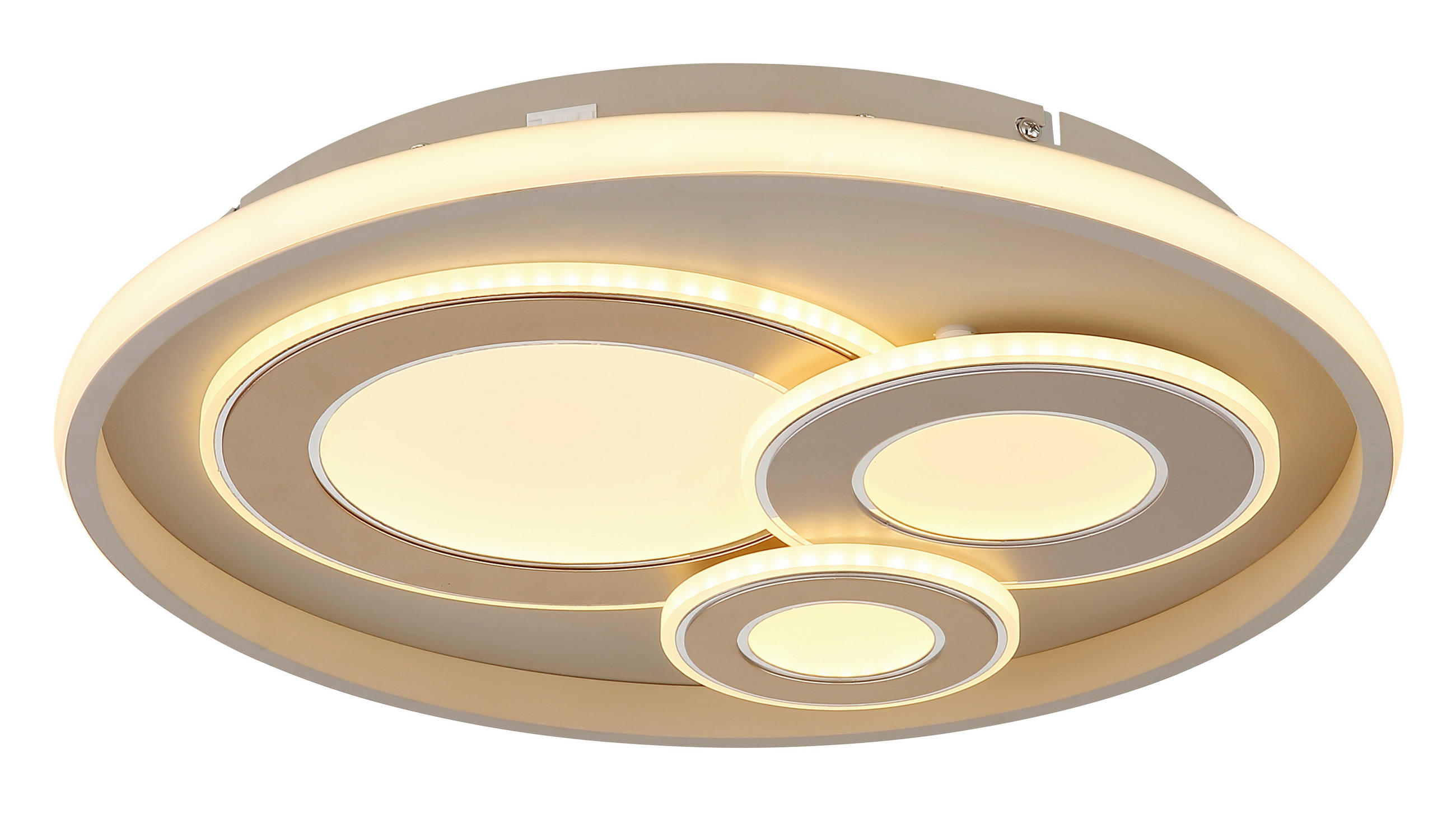 LED-DECKENLEUCHTE Jena 42/6,5 cm  - Sandfarben/Champagner, Design, Kunststoff/Metall (42/6,5cm) - Globo