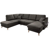 WOHNLANDSCHAFT in Struktur Braun  - Naturfarben/Braun, Konventionell, Holz/Textil (200/301/150cm) - P & B