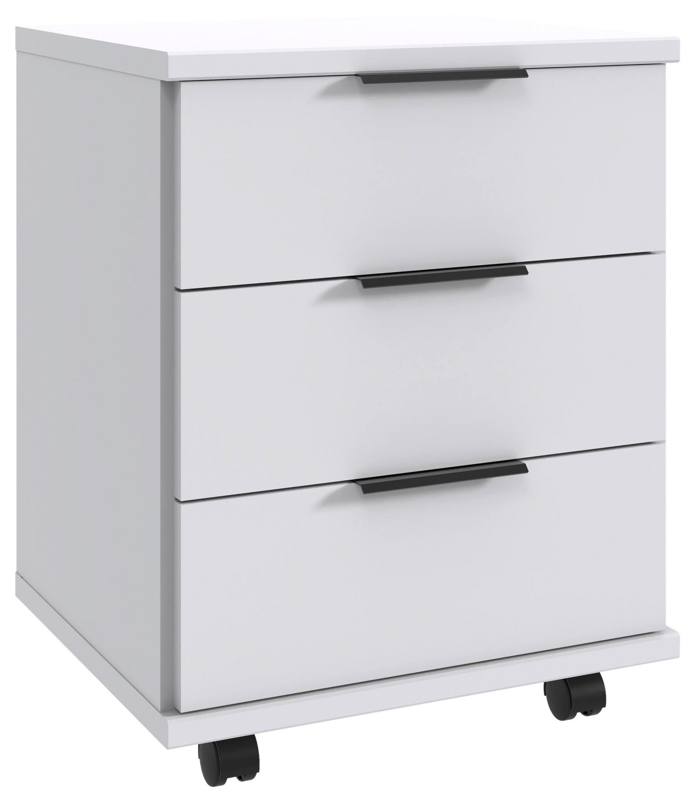 ROLLCONTAINER 52/40/38 cm - Weiss/Schwarz, Design, Holzwerkstoff/Kunststoff (52/40/38cm) - Boxxx
