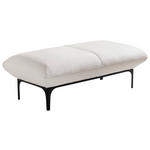 HOCKER Florenz Echtleder Creme  - Creme/Schwarz, Design, Leder/Metall (140/43/72cm) - Valnatura