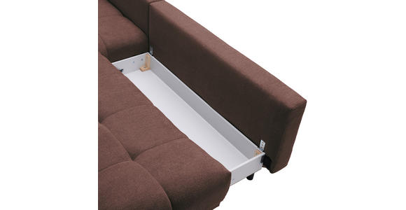 ECKSOFA in Chenille Braun  - Schwarz/Braun, MODERN, Textil/Metall (182/290cm) - Hom`in