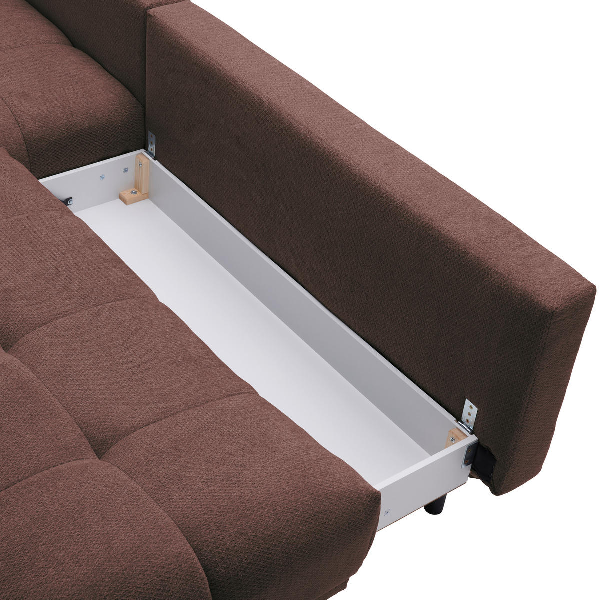 ECKSOFA in Chenille Braun  - Schwarz/Braun, Modern, Textil/Metall (182/290cm) - Hom`in