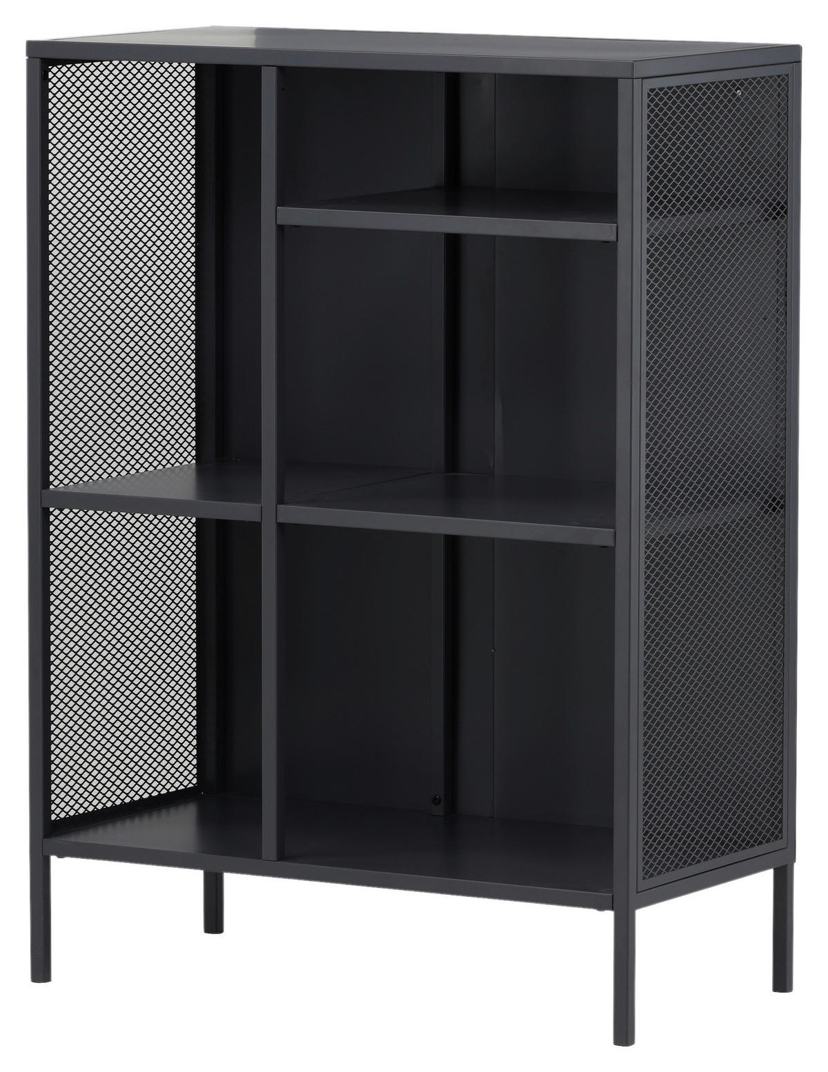 BÜCHERWAND Grau  - Dunkelgrau/Grau, Design, Metall (80/110/40cm) - Livetastic