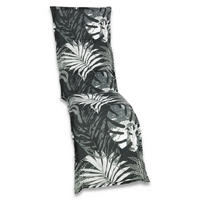 RELAXSESSELAUFLAGE in Grau, Schwarz, Weiß Blätter  - Schwarz/Weiß, Basics, Textil (50/170cm)