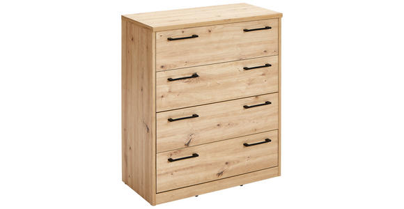 KOMMODE  in 72/84/36 cm  - Schwarz/Eiche Artisan, Basics, Holzwerkstoff/Kunststoff (72/84/36cm) - Xora