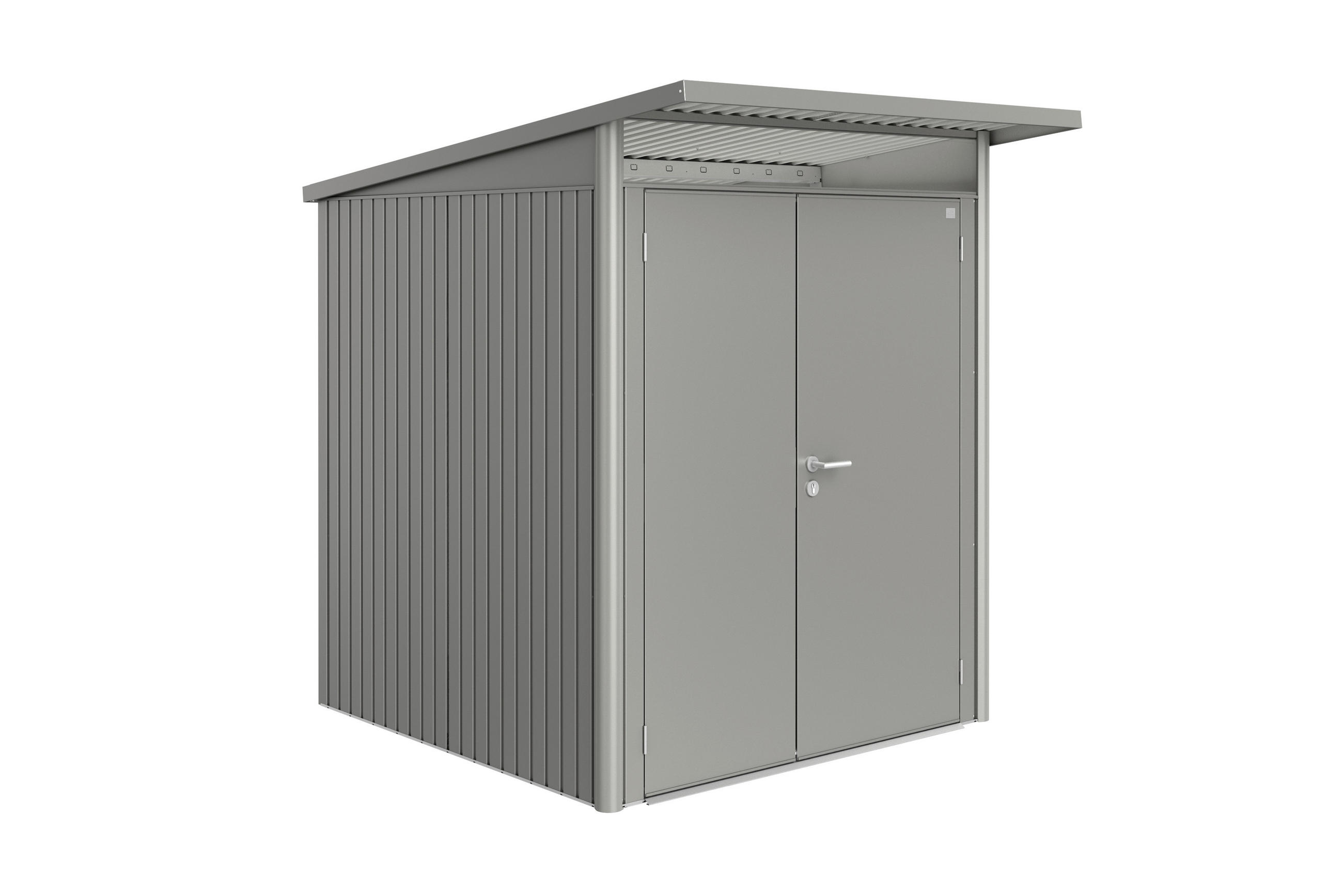 GERÄTEHAUS 180/218/222 cm  - Grau, Design, Metall (180/218/222cm) - Biohort