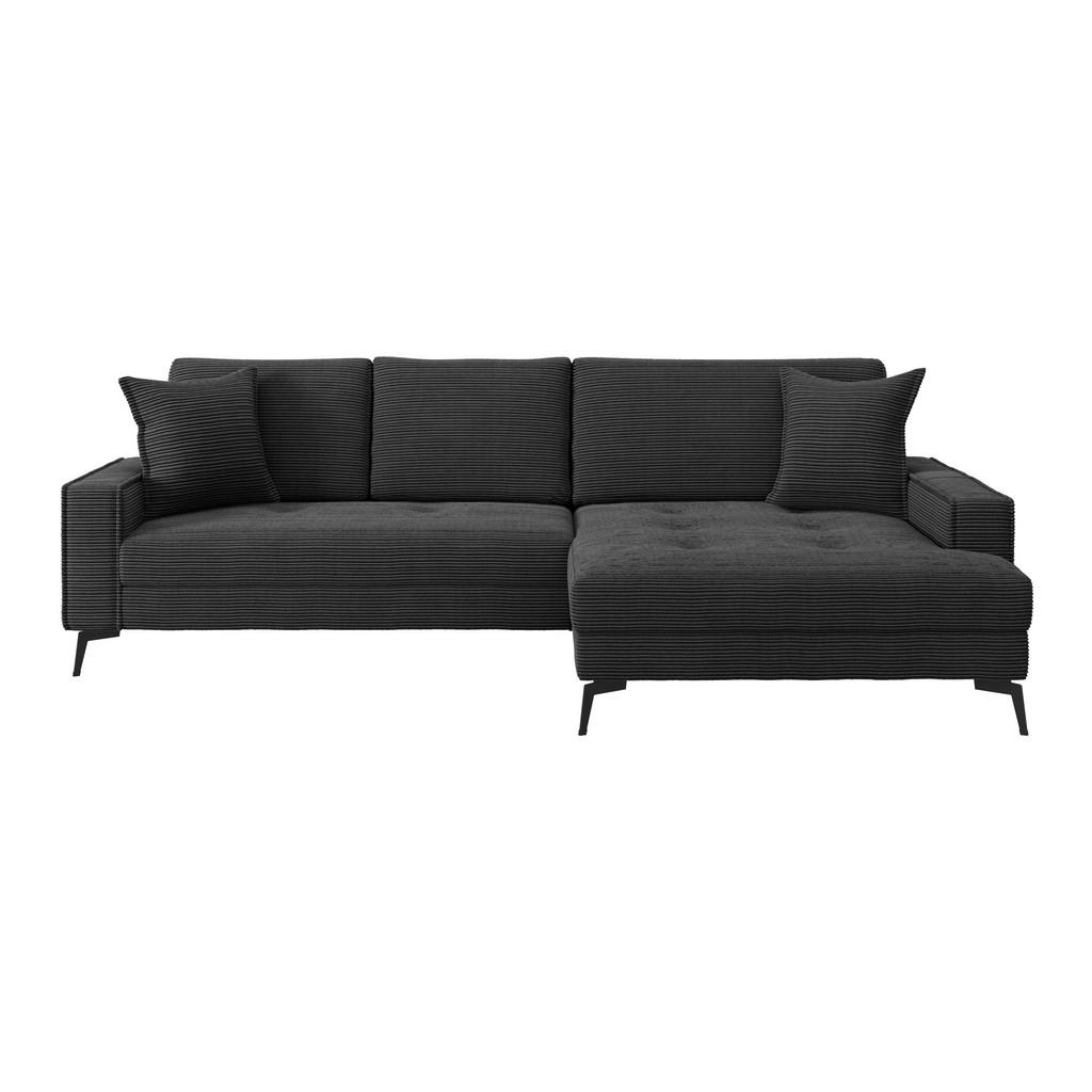 Ecksofa zero Mit Kissen Schwarz 286x173 Cm