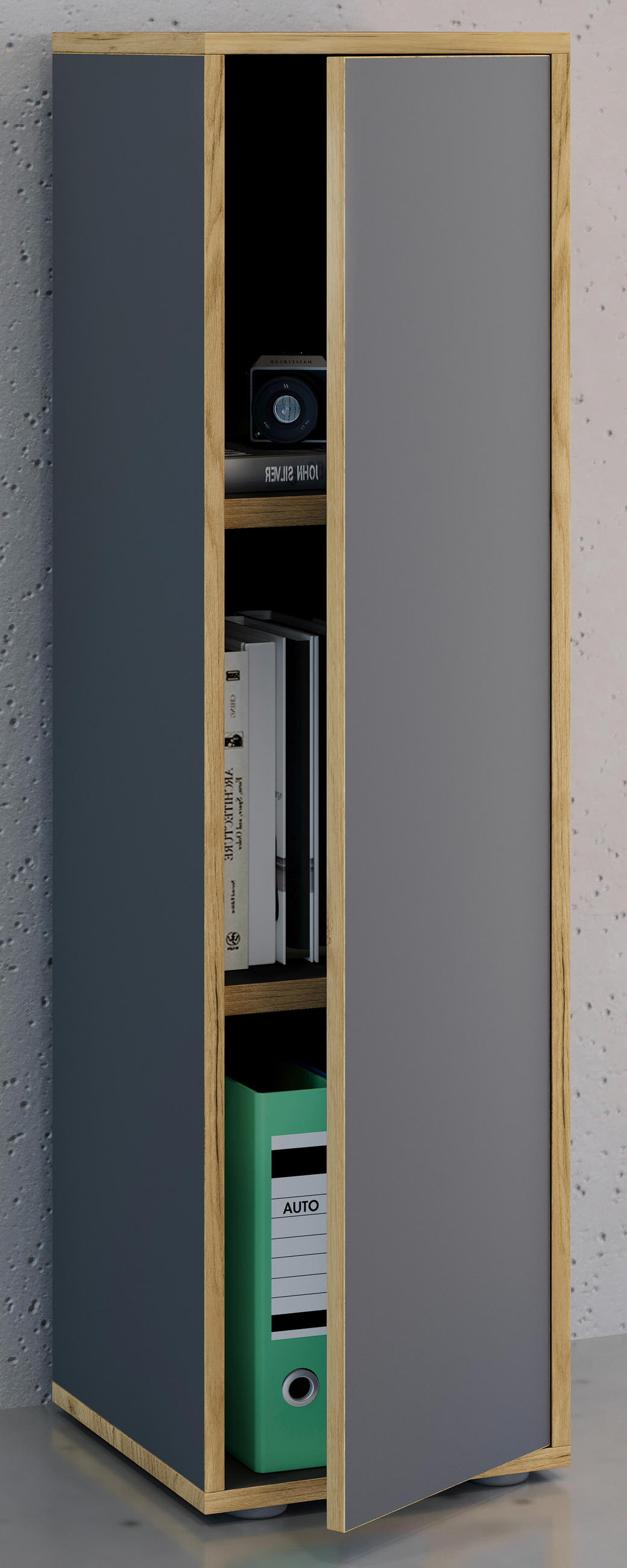 AKTENSCHRANK 30/110/33 cm  - Honigeiche/Anthrazit, Design, Holzwerkstoff (30/110/33cm) - MID.YOU