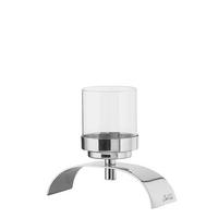 TEELICHTHALTER  - Silberfarben, Basics, Glas/Metall (6,5/16/14,5cm) - Fink