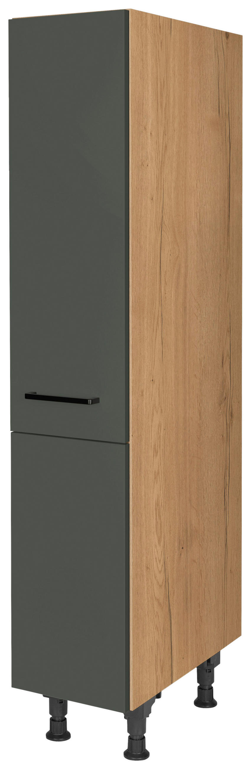 APOTHEKERSCHRANK 30/168/58 cm  in Grün, Eichefarben  - Eichefarben/Schwarz, MODERN, Holzwerkstoff/Metall (30/168/58cm) - Nobilia