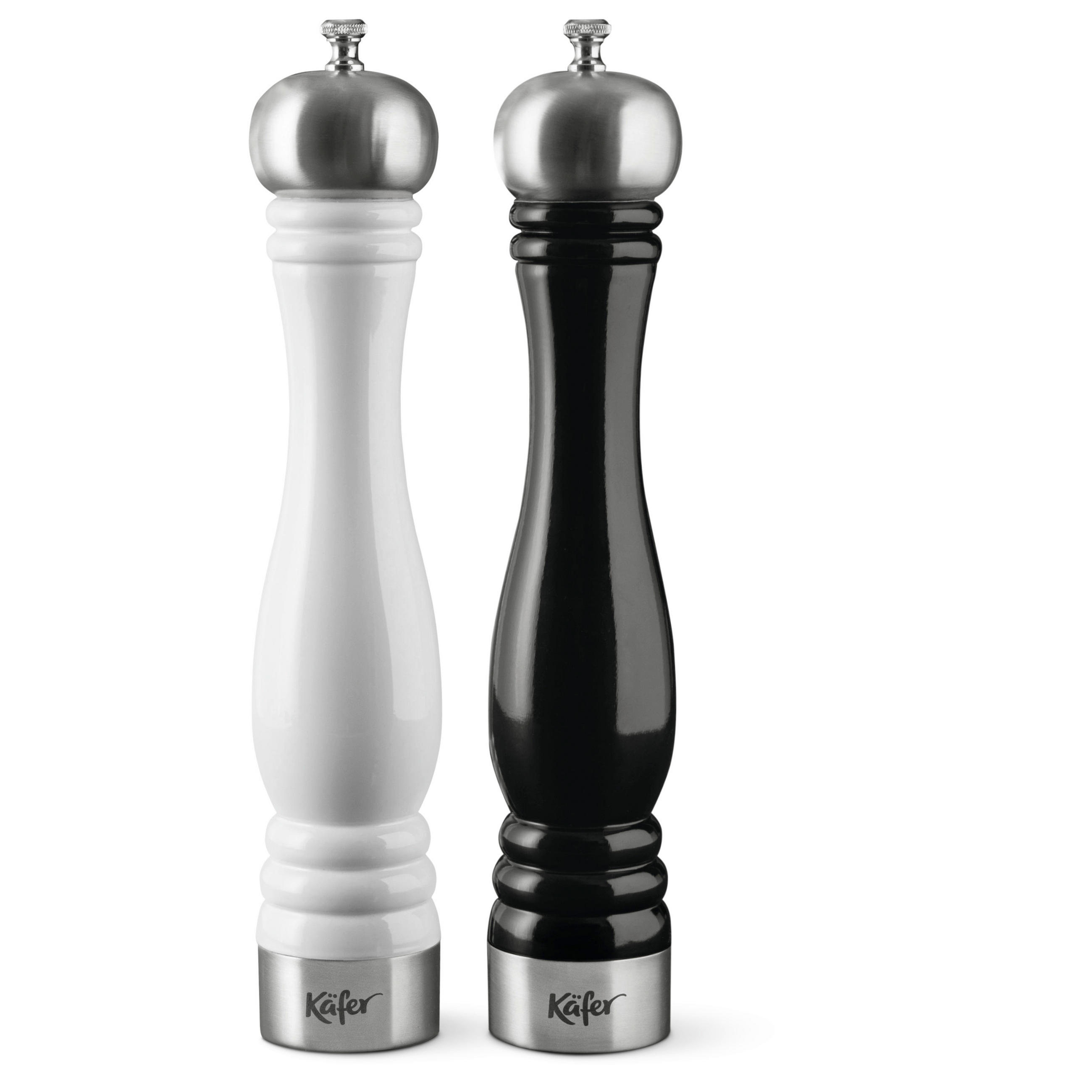 SÓ- ÉS BORSŐRLŐ - magasfényű fekete/magasfényű fehér, Basics, fa/fém (6/33cm) - Käfer