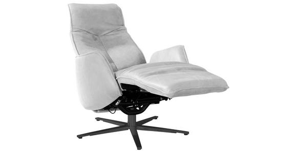 RELAXSESSEL in Leder Hellgrau  - Anthrazit/Hellgrau, Design, Leder/Metall (71/114/84cm) - Ambiente