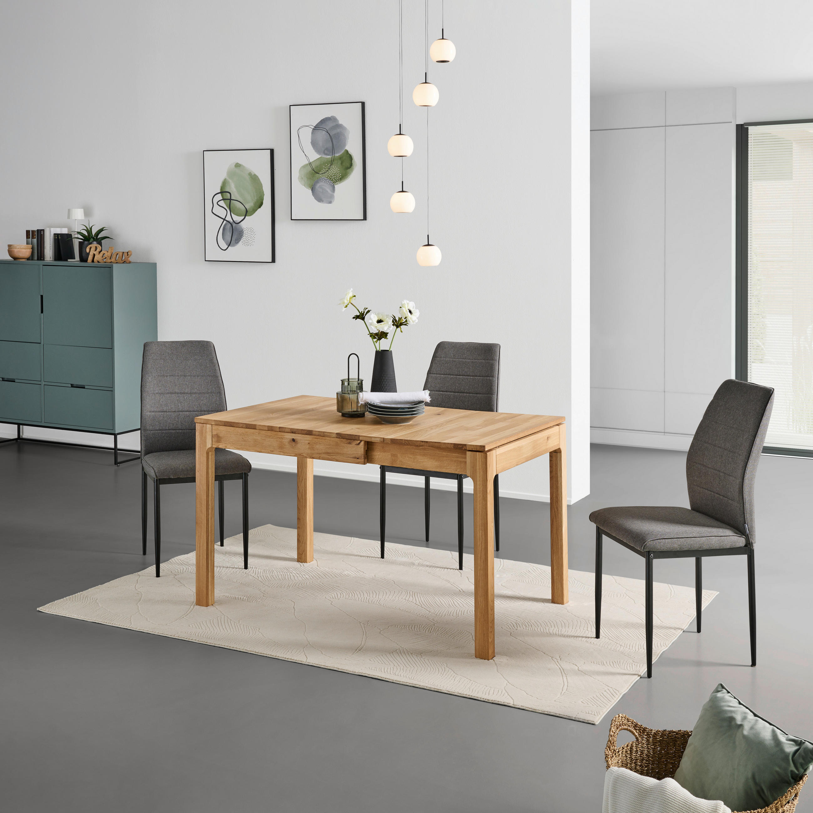 ESSTISCH Wildeiche rechteckig  ausziehbar, gastro- und objekttauglich  - Wildeiche, Natur, Holz (85-125/80/75cm) - Livetastic