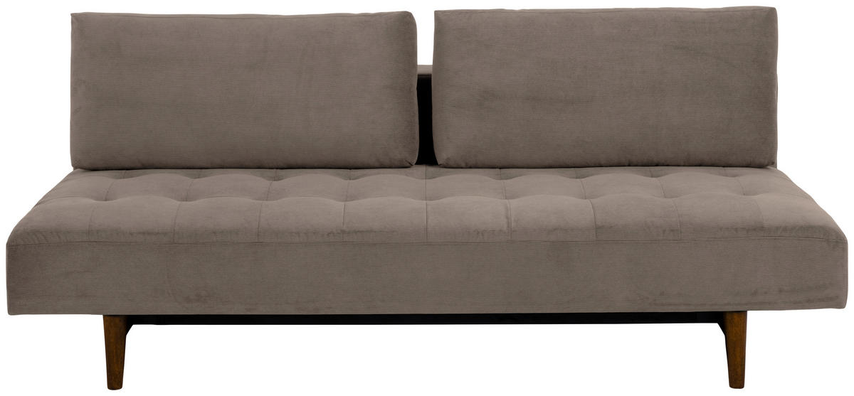 SCHLAFSOFA Mikrofaser Beige  - Beige/Braun, Design, Holz/Textil (200/83/105cm) - MID.YOU