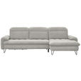 ECKSOFA in Chenille Beige  - Beige/Schwarz, LIFESTYLE, Textil/Metall (310/180cm) - Valnatura