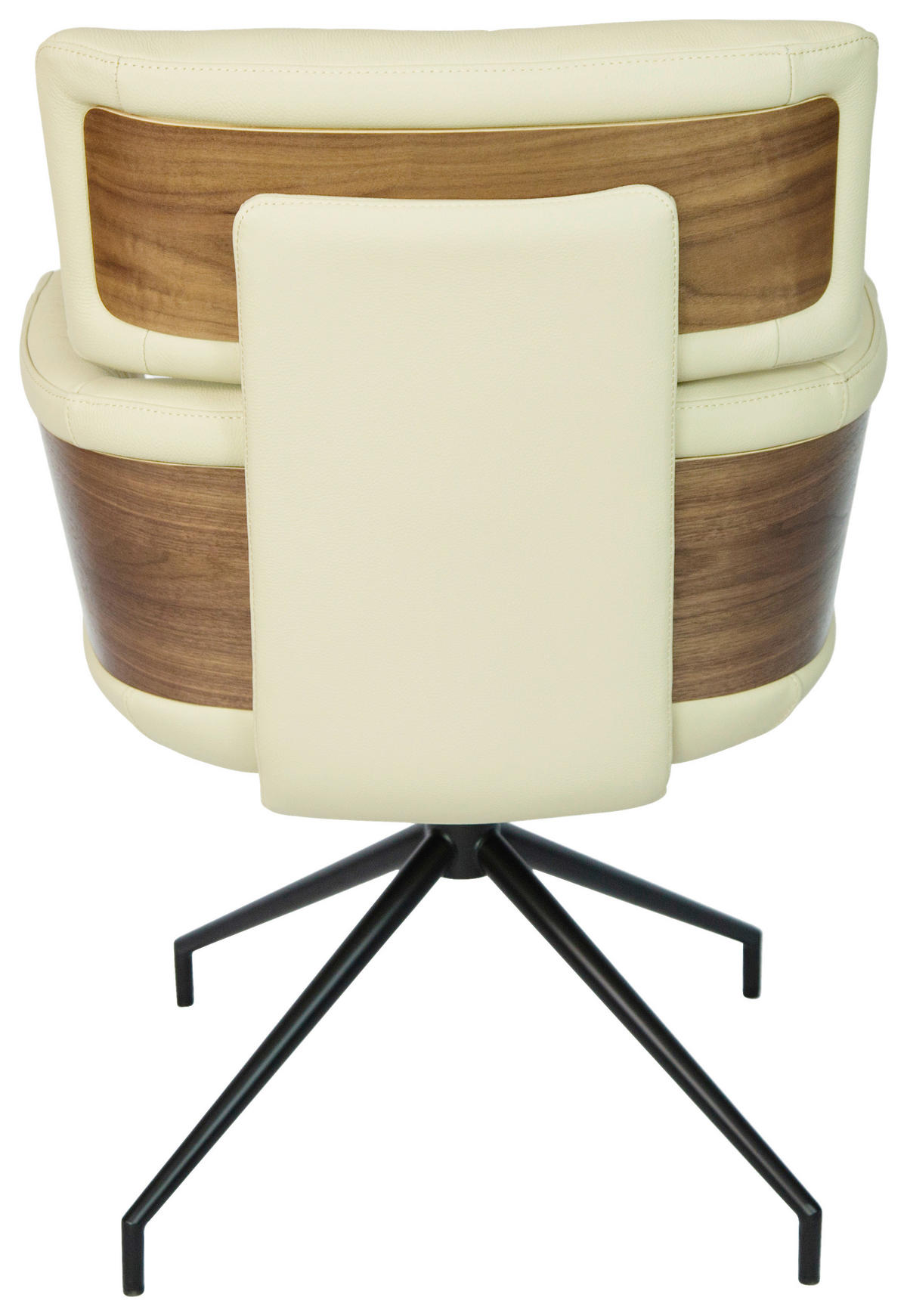 ARMLEHNSTUHL  in Eisen Echtleder pigmentiert  - Beige/Walnussfarben, Design, Leder/Holz (62/92/66cm) - Dieter Knoll
