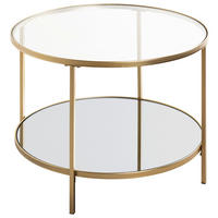 COUCHTISCH in Metall, Glas 60/60/45 cm  - Klar/Goldfarben, MODERN, Glas/Metall (60/60/45cm)