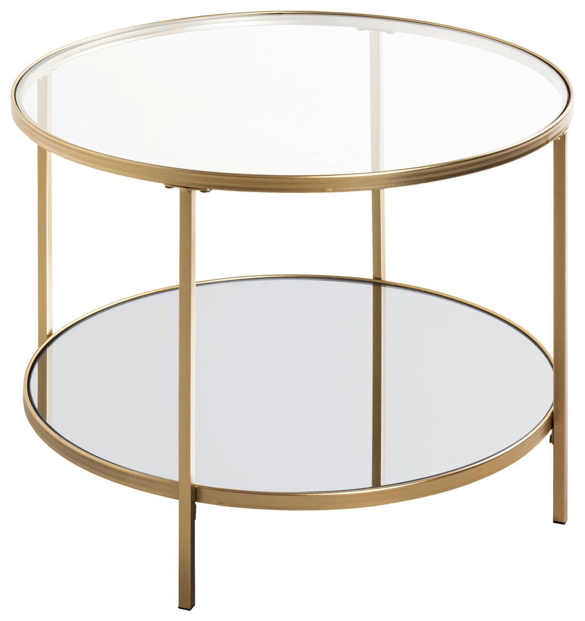 COUCHTISCH in Metall, Glas 60/60/45 cm  - Klar/Goldfarben, MODERN, Glas/Metall (60/60/45cm)