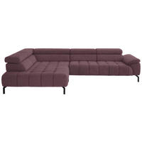 ECKSOFA in Chenille Beere  - Beere/Schwarz, Design, Textil/Metall (222/323cm) - Beldomo Style