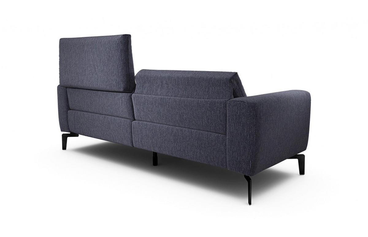 2,5-SITZER Chenille Blau  - Blau/Schwarz, Design, Textil/Metall (220/86/86-94cm) - SENSOO