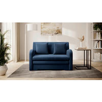 SCHLAFSOFA  mit Samt Blau  - Blau/Schwarz, Design, Kunststoff/Textil (244/97/97cm) - MID.YOU
