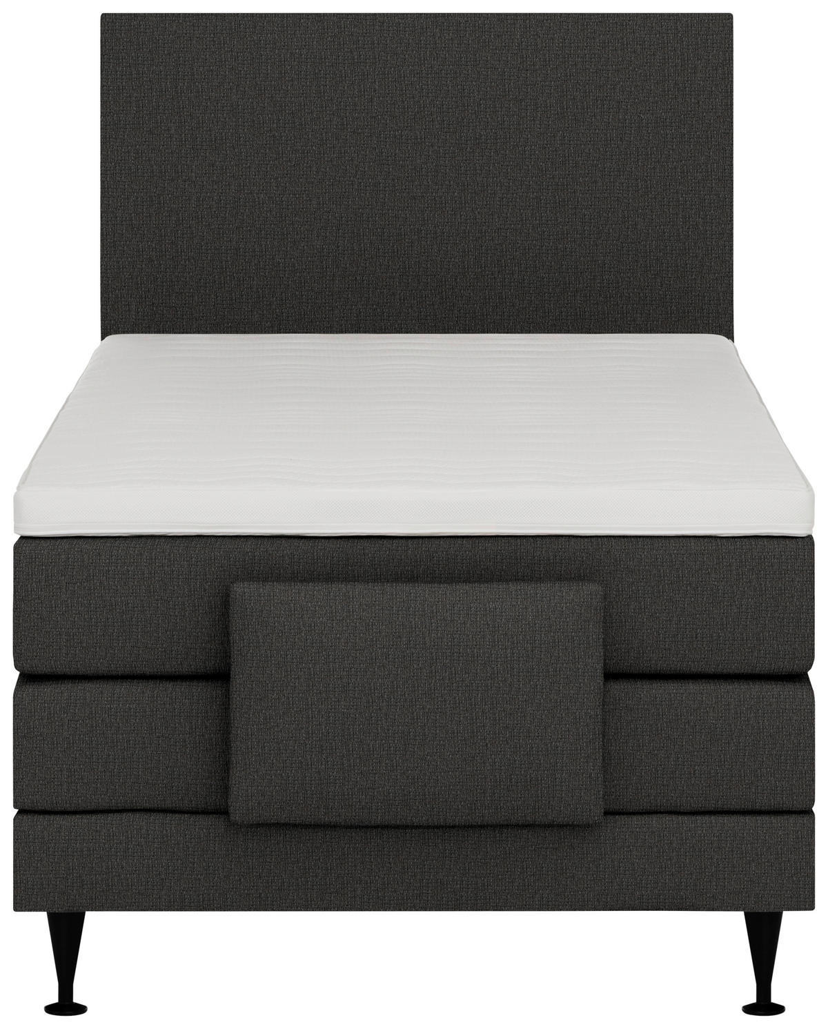 BOXSPRINGBETT 120/200 cm,  in Anthrazit, Matratze, Topper, motorische Verstellbarkeit, Fernbedienung, H5 = hart  - Anthrazit/Schwarz, KONVENTIONELL, Holzwerkstoff/Textil (120/200cm) - Welnova