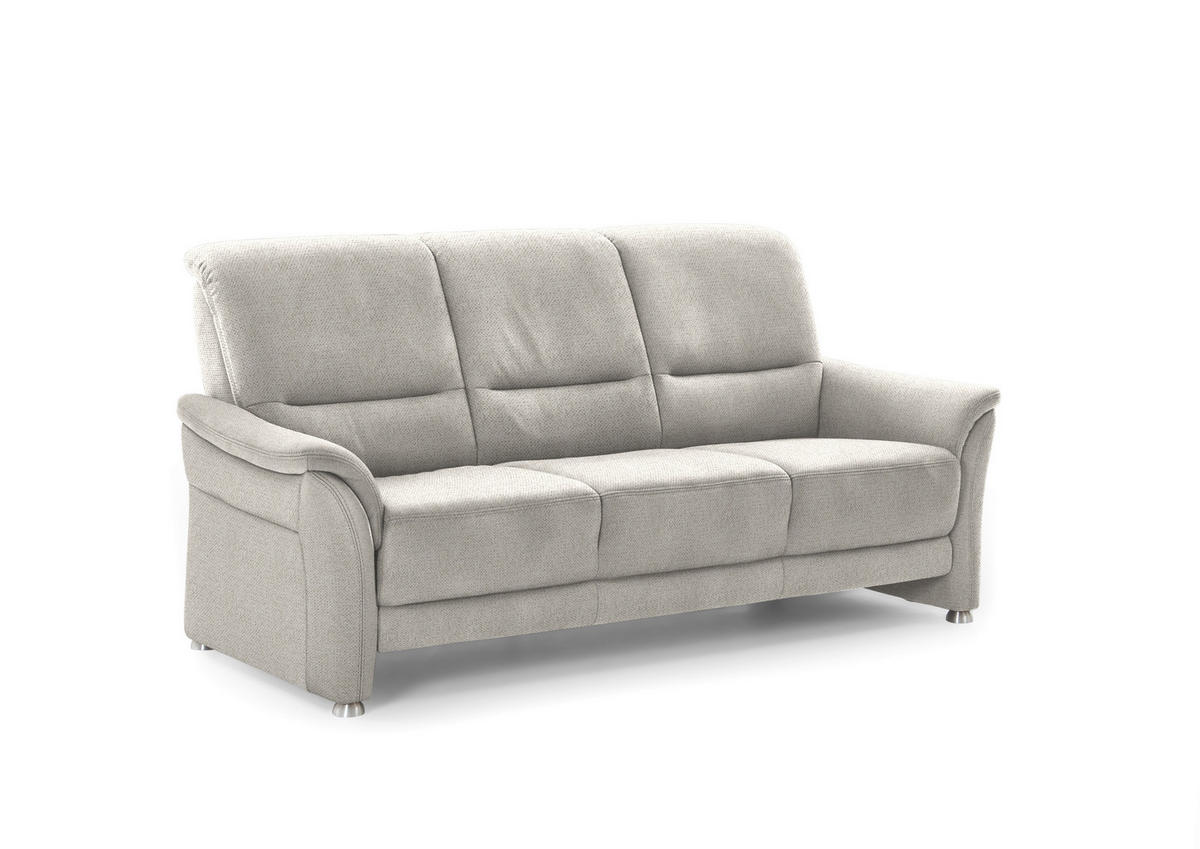 SITZGARNITUR Flachgewebe Ecru  - Ecru/Alufarben, Konventionell, Textil/Metall (198/172/96/93cm) - Beldomo Premium