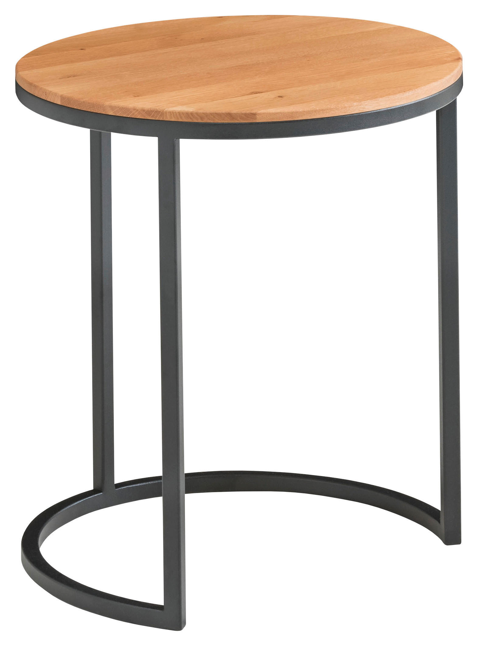 BEISTELLTISCH in Holz 39/39/51 cm  - Eichefarben/Schwarz, Design, Holz/Metall (39/39/51cm) - Johann Jakob