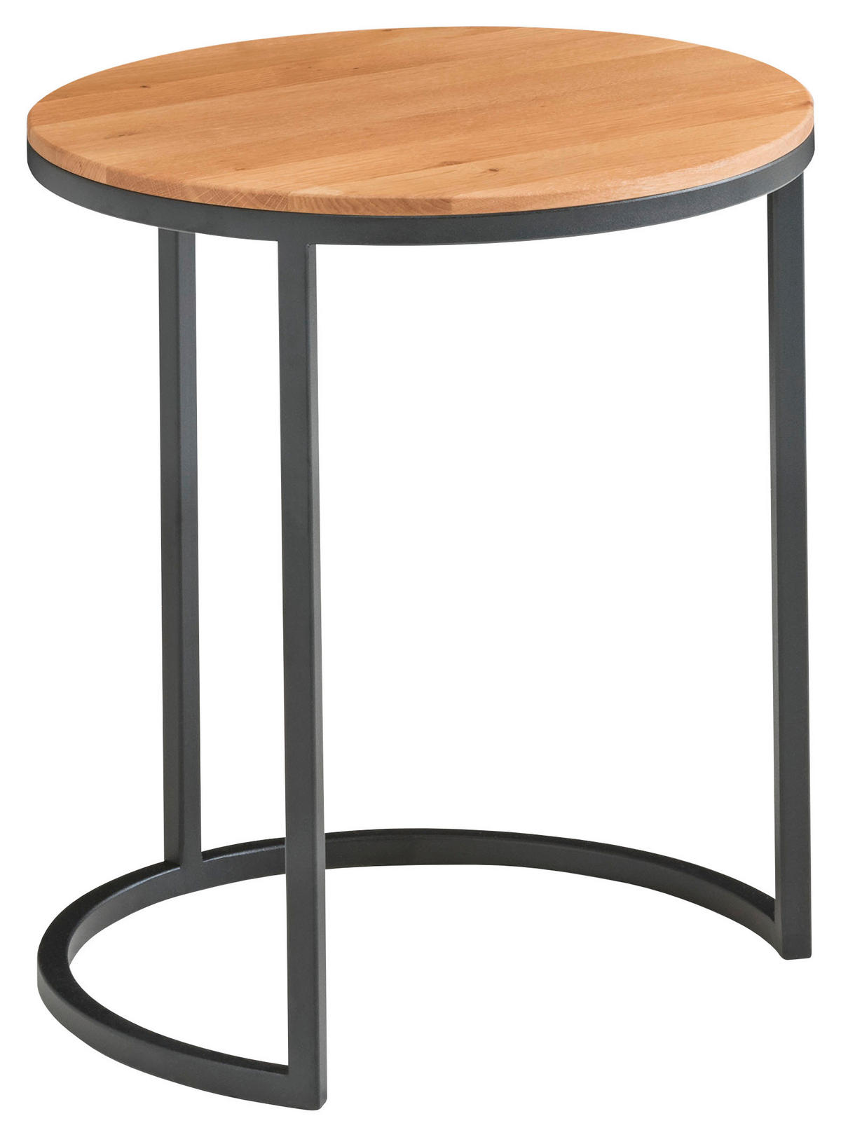 BEISTELLTISCH in Holz 39/39/51 cm  - Eichefarben/Schwarz, Design, Holz/Metall (39/39/51cm) - Johann Jakob