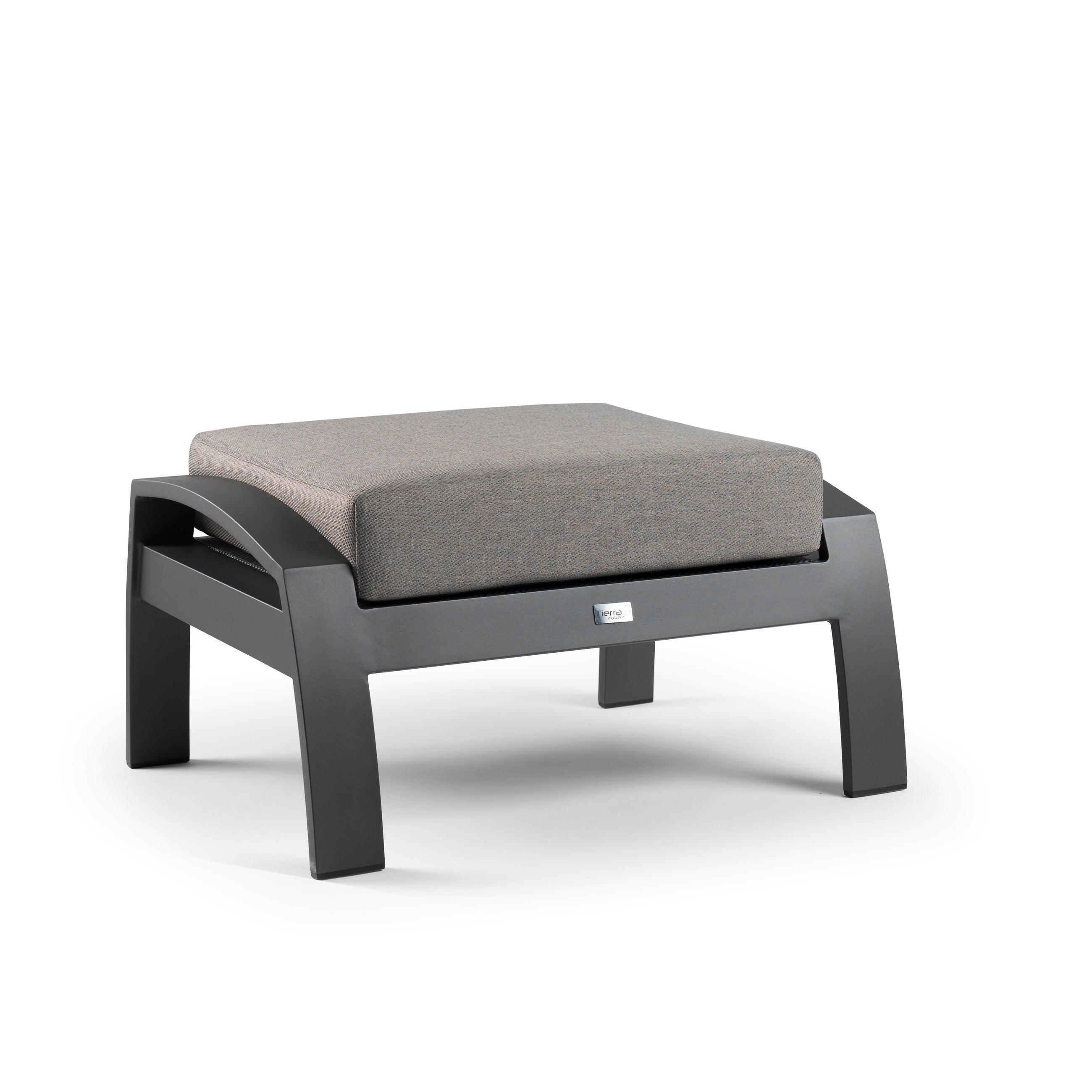 GARTENHOCKER - Anthrazit/Grau, Basics, Textil/Metall (70/53/44cm) - Tierra Outdoor