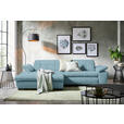 ECKSOFA in Webstoff Hellblau  - Schwarz/Hellblau, Design, Textil/Metall (180/265cm) - Carryhome