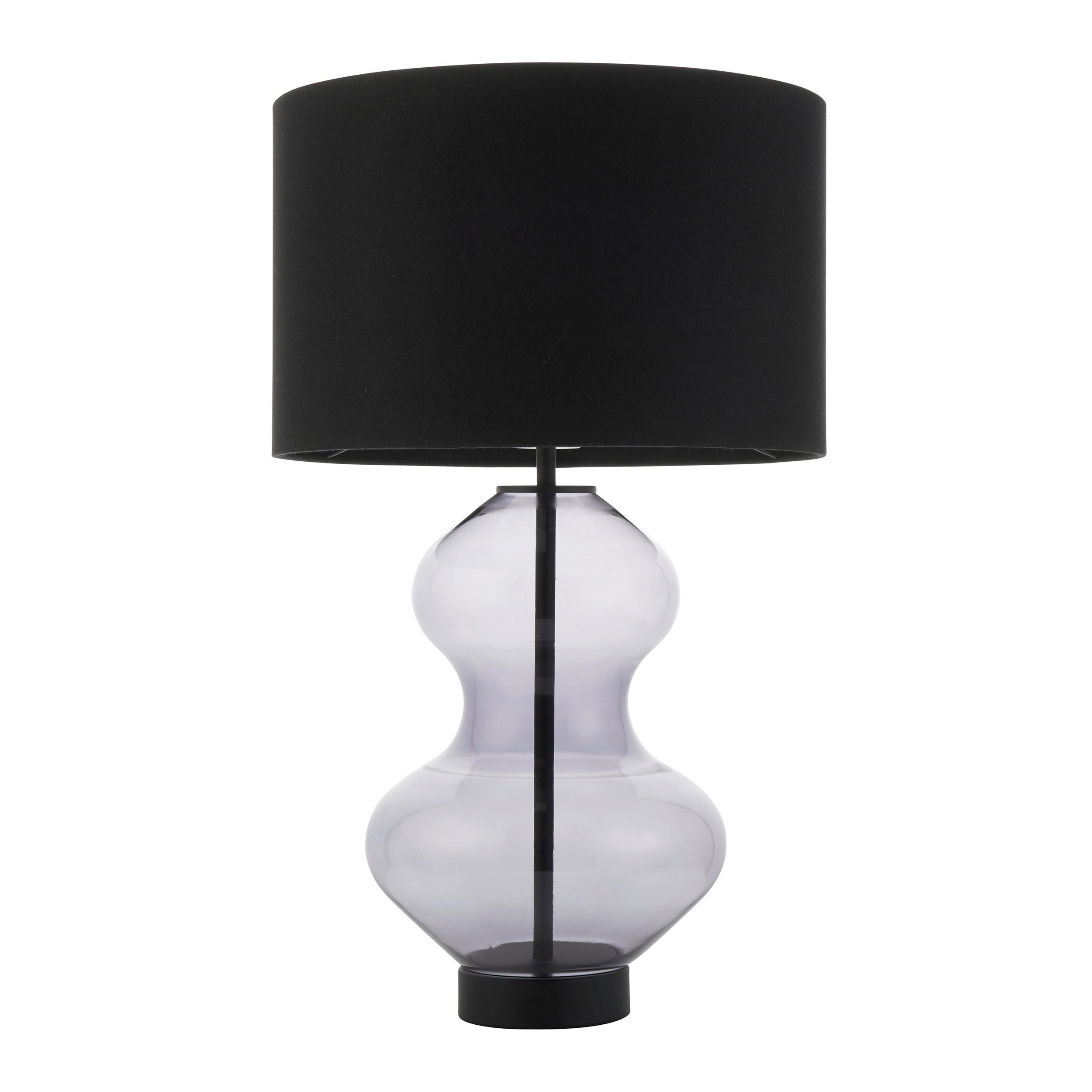 TISCHLEUCHTE Endon Kelda Shaped 35/57,8 cm   - Schwarz/Nickelfarben, KONVENTIONELL, Glas/Textil (35/57,8cm) - ENDON