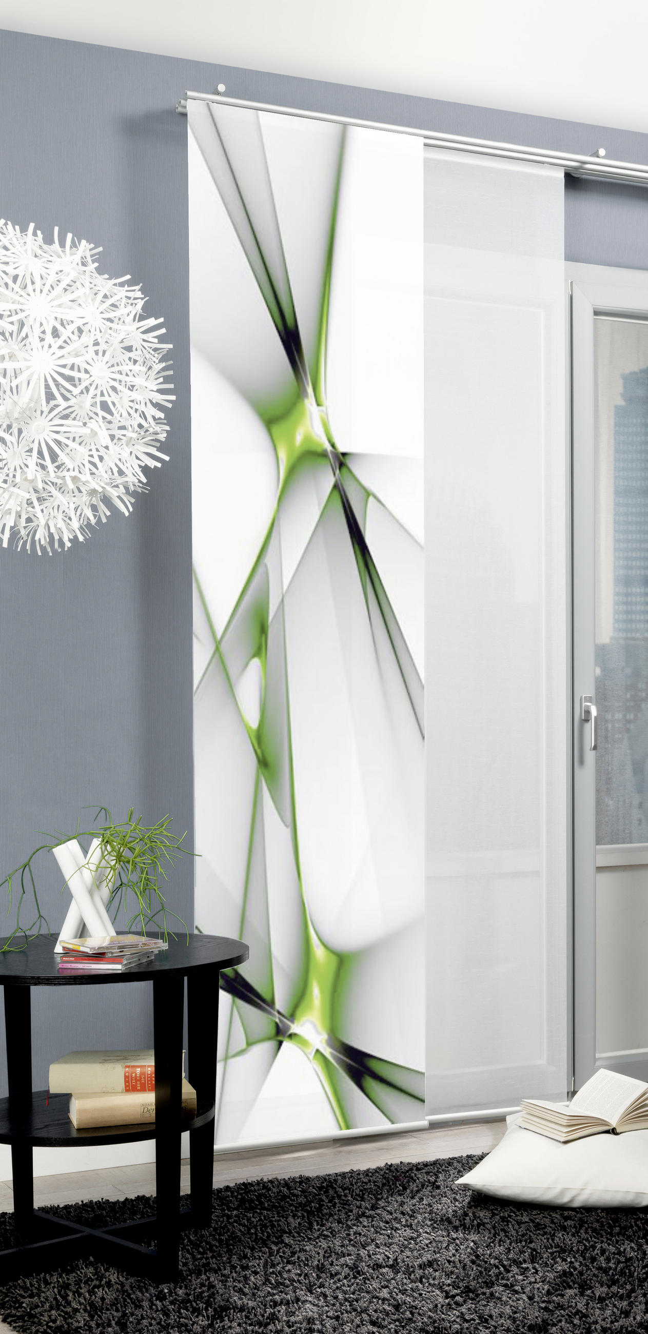 Flächenvorhang Franklin B: 60 Cm, Hellgrün, Blickdicht